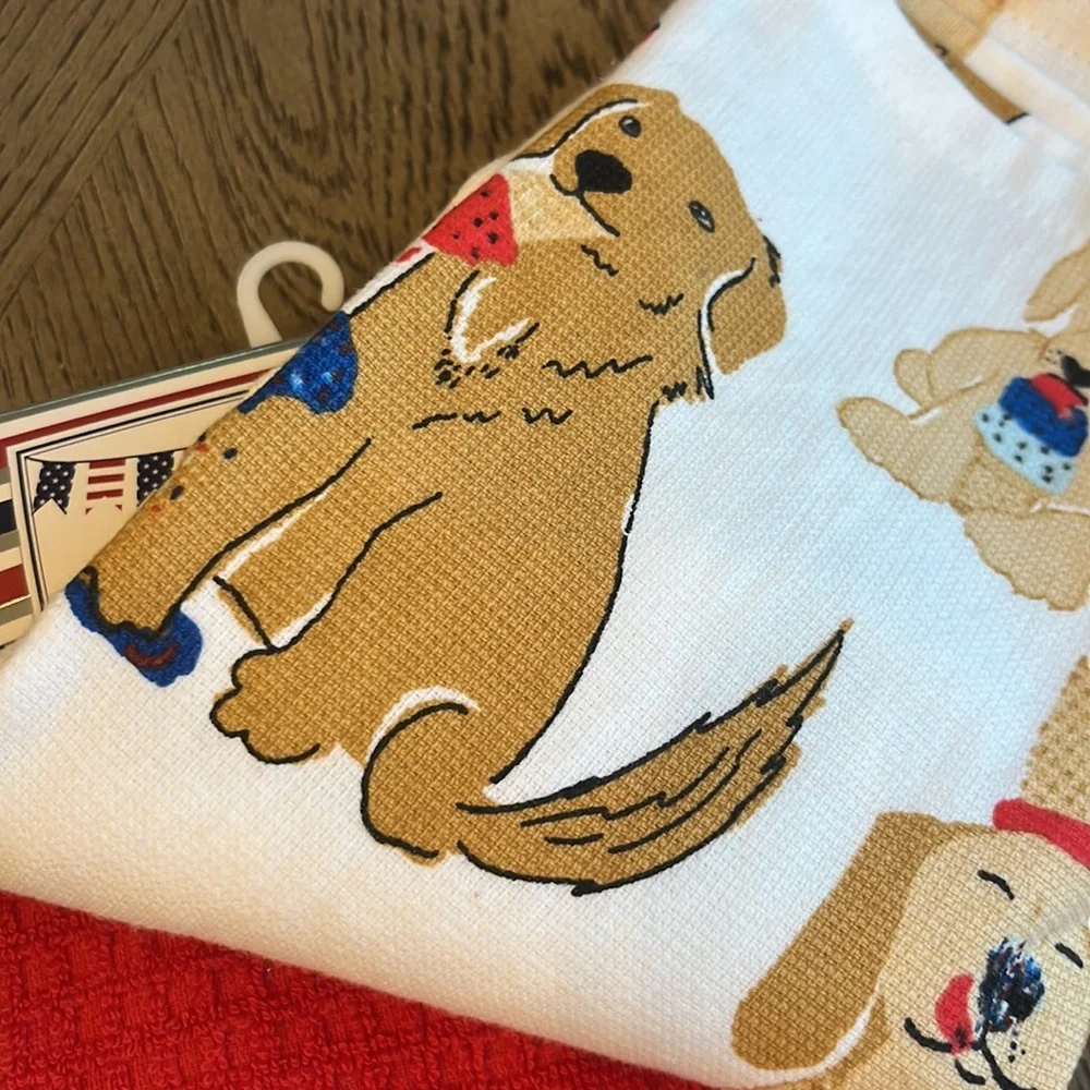 Golden Retriever 4th of July Kitchen Towels 4pk